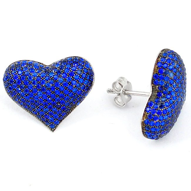 Sapphire Heart Earrings